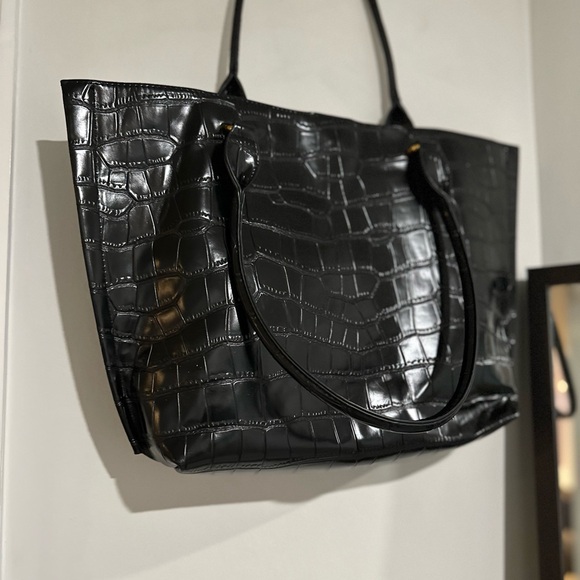 🖤NWOT” Zara “ Black Alligator Print Tote Bag - Picture 2 of 16